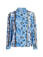 The Madeline Twilight Striped Floral Blouse