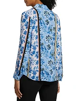 The Madeline Twilight Striped Floral Blouse
