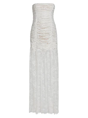 Adra Ruched Lace Gown