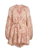 Fiza Ruffle Tie-Waist Minidress