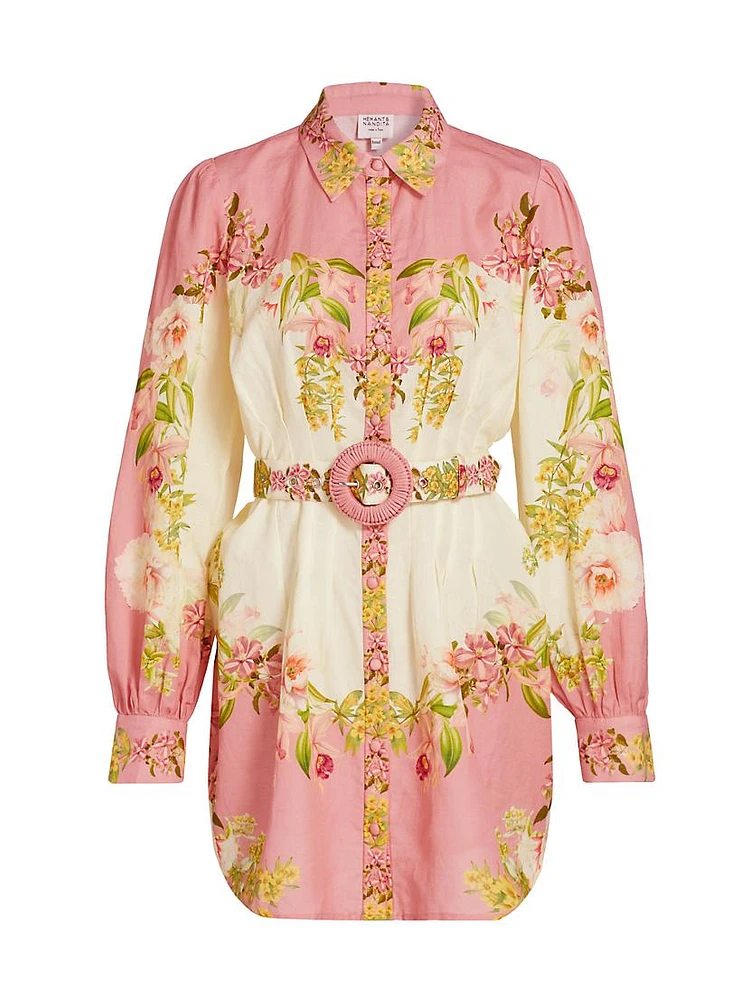 Aiva Belted Short Shirtdress