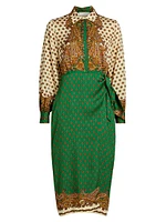 Vero Jewel Paisley Wrap Midi-Dress