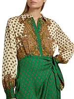Vero Jewel Paisley Wrap Midi-Dress