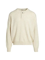 Fine Knit Wool Henley Sweater