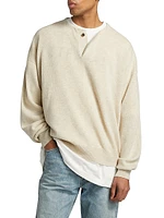 Fine Knit Wool Henley Sweater