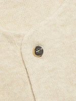 Fine Knit Wool Henley Sweater