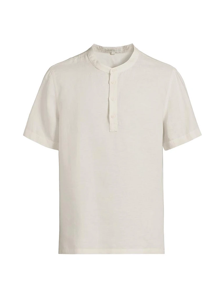 Linen-Blend Home Henley Shirt