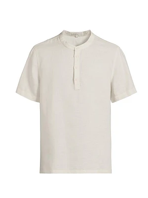 Linen-Blend Home Henley Shirt