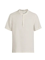 Linen-Blend Home Henley Shirt
