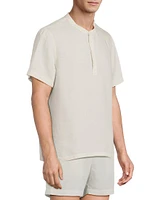 Linen-Blend Home Henley Shirt