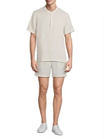 Linen-Blend Home Henley Shirt