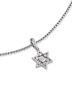 Star of David Pendant Necklace in Sterling Silver with Diamonds