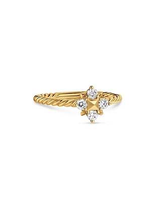 Petite Modern Renaissance Pyramid Ring 18K Yellow Gold
