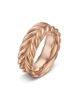 Chevron Band Ring 18K Rose Gold, 9MM