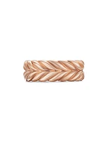 Chevron Band Ring 18K Rose Gold, 9MM