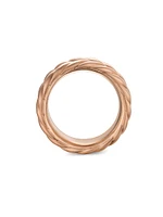 Chevron Band Ring 18K Rose Gold, 9MM