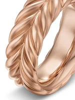 Chevron Band Ring 18K Rose Gold, 9MM