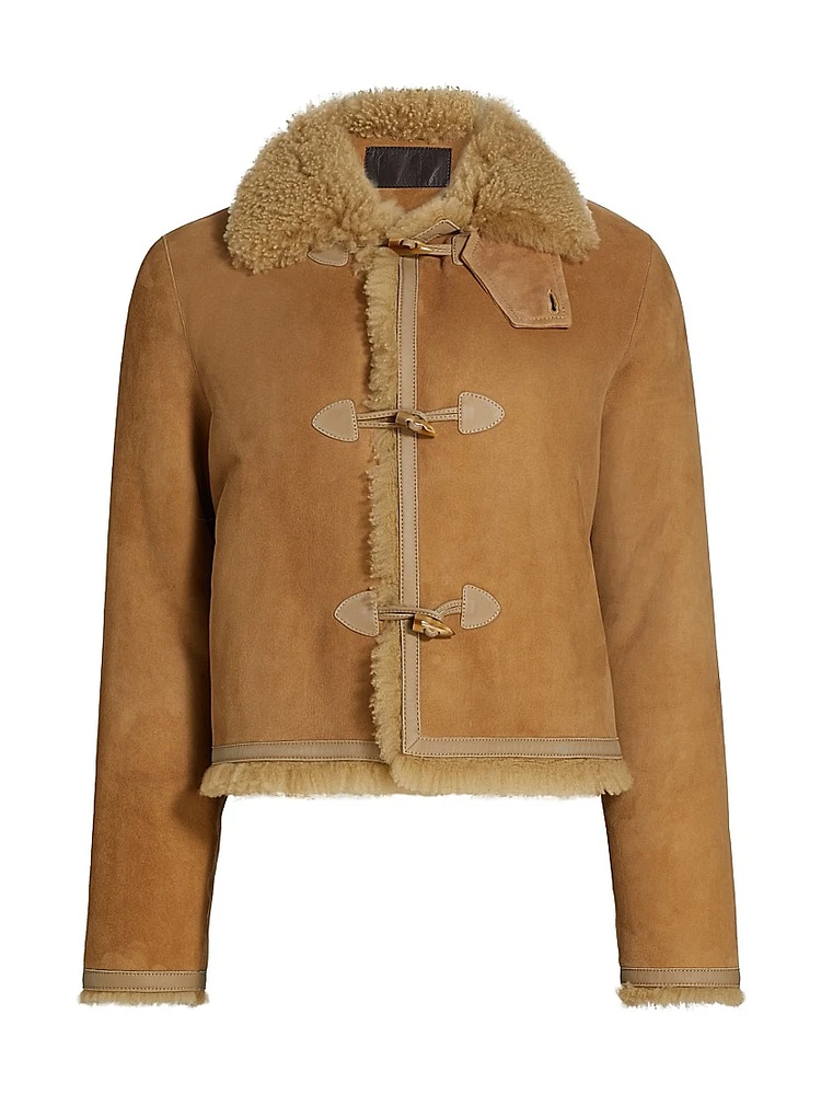 Benoite Shearling-Trimmed Suede Jacket