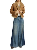 Benoite Shearling-Trimmed Suede Jacket