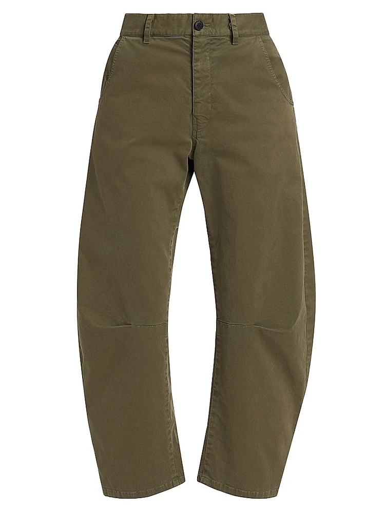 Emerson Stretch-Cotton Wide-Leg Crop Pants