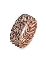 Chevron Pave Band Ring 18K Rose Gold