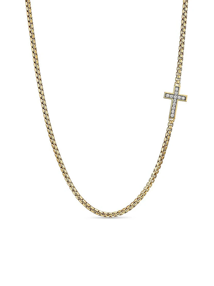 Cross Station Necklace 18K Yellow Gold