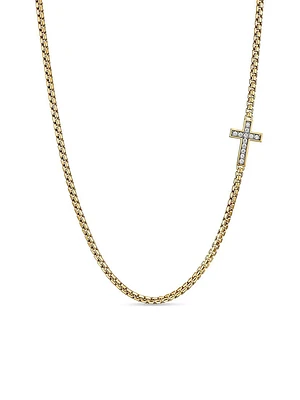 Cross Station Necklace 18K Yellow Gold