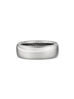 Streamline Band Ring in 18K White Gold, 8MM