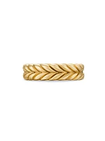 Chevron Band Ring 18K Yellow Gold, 6.2MM