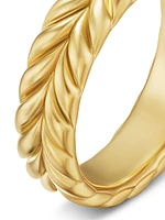 Chevron Band Ring 18K Yellow Gold, 6.2MM