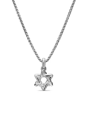 Star of David Pendant Necklace in Sterling Silver, 9.6MM