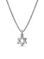 Star of David Pendant Necklace in Sterling Silver, 9.6MM