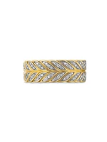 Chevron Pave Band Ring 18K Yellow Gold