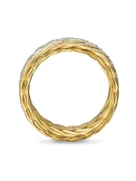 Chevron Pave Band Ring 18K Yellow Gold