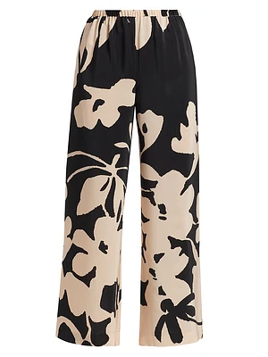 Devon Floral Silk Wide-Leg Pants