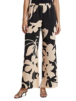 Devon Floral Silk Wide-Leg Pants