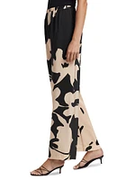 Devon Floral Silk Wide-Leg Pants