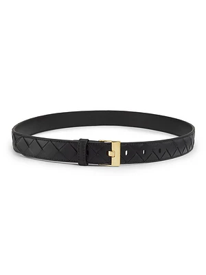 Watch Intrecciato Leather Belt
