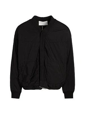 Multi Zipper Nylon Bomber Jacket