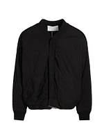 Multi Zipper Nylon Bomber Jacket