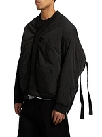 Multi Zipper Nylon Bomber Jacket