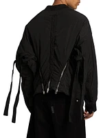Multi Zipper Nylon Bomber Jacket