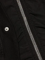 Multi Zipper Nylon Bomber Jacket