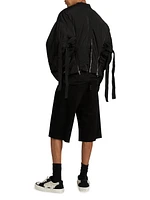 Multi Zipper Nylon Bomber Jacket