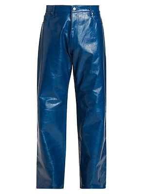 Leather Baggy-Fit Pants