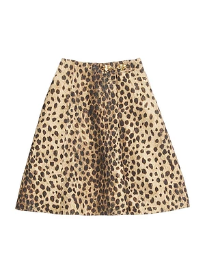 Wool Cloth Skirt Jaguar Spots Print