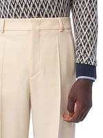 Wool Gabardine Pants with Turn-Ups