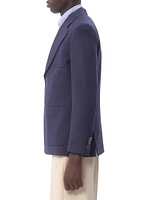 Single-Breasted Wool Gabardine Jacket