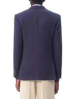 Single-Breasted Wool Gabardine Jacket
