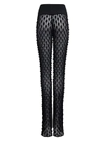 Sheer Stretch Flared Pants